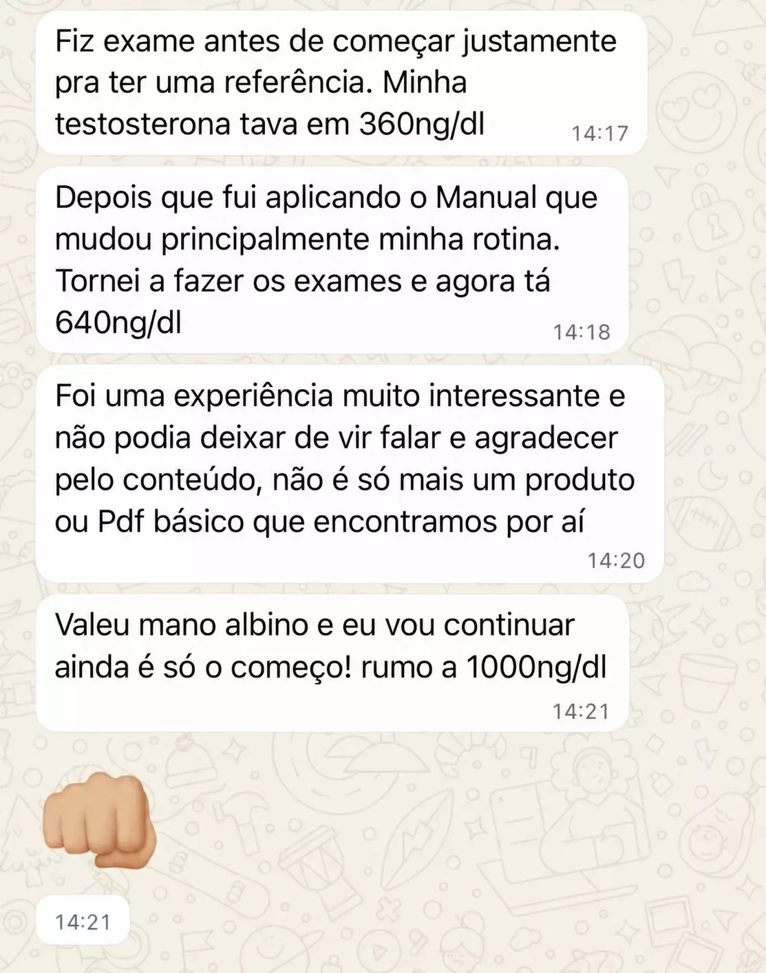 Depoimento de leitor sobre evolução dos exames